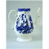 Image 1 : An 18th Century Liverpool blue and white coffee pot with chinoiserie decoration. (Hairline to body