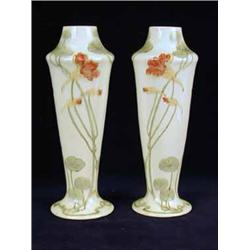 A pair of Royal Doulton 'Ivory' vases