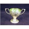 Image 1 : A WMF plated bowl with embossed decoration and a green glass liner