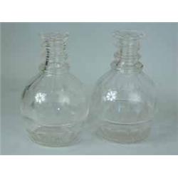 Two 19th century triple ring neck decanters