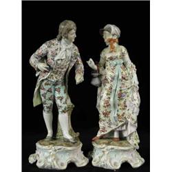 A pair of Rudolstadt figures of an 18th century couple
