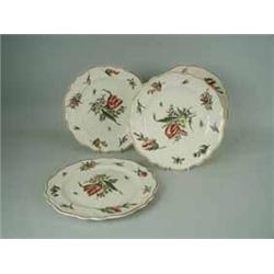 Four French Faience botanical plates