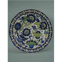 A Cantagalli 'Persian' pattern pottery wall charger