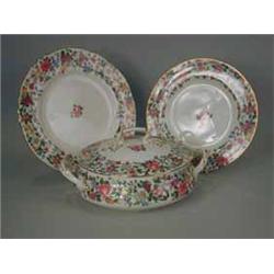 A Crown Staffordshire twelve setting china part dinner service with a printed floral pattern includi