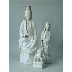 Three Chinese Blanc De Chine figures