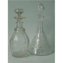 Two 19th century (?) cut glass decanters