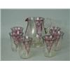 Image 1 : A 1920's glass lemonade set with coloured and etched decoration