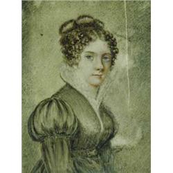 A mid 19th century portrait miniature of a lady