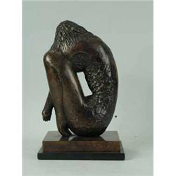 John Farnham 'Crouching Girl' a bronze signed 'Farnham 3/'