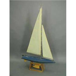 A scale model of a pond yacht