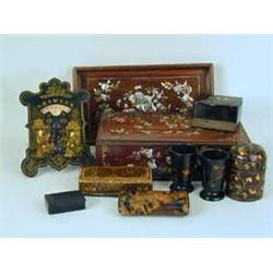 A selection of lacquered items