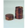 Image 1 : A cherry bark tea caddy of cylindrical form