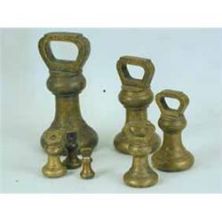 A set of seven Avery bell weights