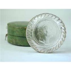 A George IV commemorative glass ointment pot