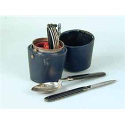 A 19th century travelling cutlery set