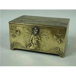 An Art Nouveau brass box