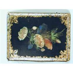 A Victorian papier mache desk blotter