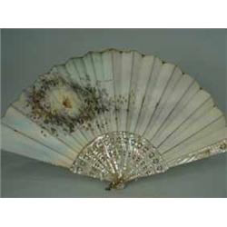 A hand painted ladies fan