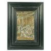 Image 1 : A copper plaque of low relief with an Elizabethan scene