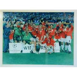 A Manchester United photograph celebrating the winning of the Champions League