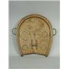 Image 1 : A Victorian oak horseshoe shaped tray with stirrup shaped handles and applied brass horseshoes
