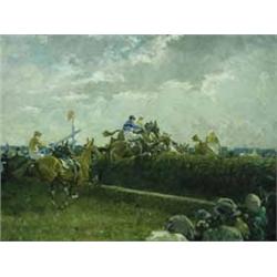 Gilbert Holiday 'THE GRAND NATIONAL' oil on canvas