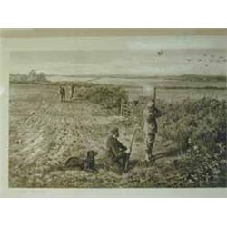 After Archibald Thorburn A PARTRIDGE SHOOT A black and white print