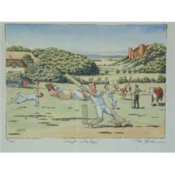 Bob Farndon Two limited edition prints 'CAUGHT IN THE SLIPS' AND 'WIDE' pencil signed. 33 x 44cm Est