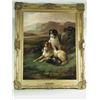 Image 1 : Robert Cleminson TWO SETTERS WITH GROUSE ON A SCOTTISH MOOR oil on canvas