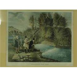 A pair of Pollard fishing prints 'TROLLING FOR PIKE' AND 'FLY FISHING' Each 37 x 45cm Est.250/30