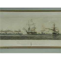 The Naval Review At Spithead 1853 colour lithograph