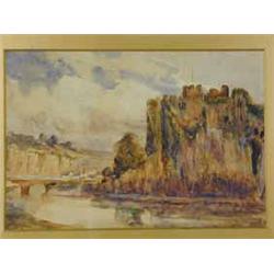 Emily Beatrice Bland 'VIEW OF A CASTLE ON A CLIFF' watercolour