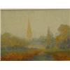 Image 1 : EDW. A. Brown 'MORNING MIST ST. ANDREWS CHURCH FROM CASTLE MEADOWS' oil on card