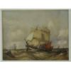 Image 1 : Follower of Charles Bentley SHIPS IN ROUGH SEAS watercolour
