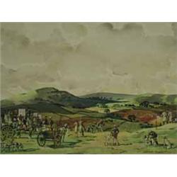 Joseph Appleyard 'COURSING' AND 'VILLAGE GREEN' a pair of watercolours