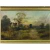 Image 1 : F. Hall LANDSCAPE WITH COTTAGE AND FIGURE oil on canvas