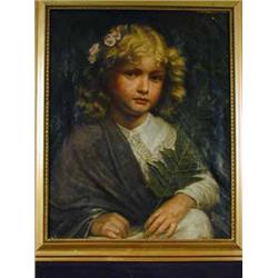 M M Reid PORTRAIT OF A YOUNG GIRL - 19TH CENTURY oil on canvas