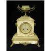 Image 1 : A 19th century French alabaster mantel clock with gilt bronze mounts and a striking drum movement. 4