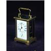 Image 1 : A small French brass carriage alarm clock