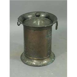 An 'Arts and Crafts' cylindrical copper coal bin c.1900