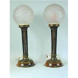 A pair of 1930's bronze lights