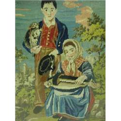 A 19th century needlework panel. 64 x 61cm Est.100/15