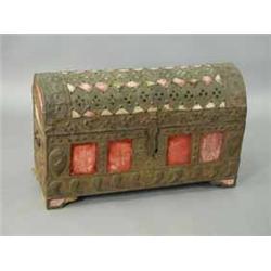 An early 19th century dome top casket