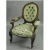 Image 1 : A Victorian walnut open armchair
