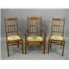 Image 1 : Three Arts and Crafts walnut dining chairs