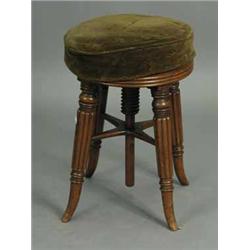 A l9th Century mahogany adjustable piano stool