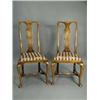Image 1 : A pair of 18th century style inlaid walnut dining chairs Est.300/40