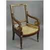 Image 1 : A French Empire library chair with carved and gilt detail