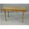Image 1 : A late 19th century oak (?) centre table with a shallow frieze drawer over two high turned and carve