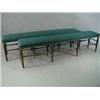 Image 1 : A pair of long window seats with turned ash legs and stretchers